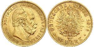 20 Mark Kingdom of Prussia (1701-1918) Gold Wilhelm I, German Emperor (1797-1888)