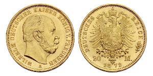 20 Mark Kingdom of Prussia (1701-1918) Gold Wilhelm I, German Emperor (1797-1888)