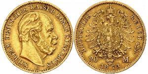 20 Mark Kingdom of Prussia (1701-1918) Gold Wilhelm I, German Emperor (1797-1888)