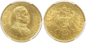 20 Mark Kingdom of Prussia (1701-1918) Gold Wilhelm II, German Emperor (1859-1941)