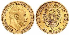 20 Mark Kingdom of Prussia (1701-1918) Gold Wilhelm I, German Emperor (1797-1888)