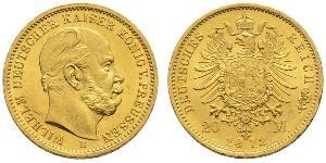 20 Mark Kingdom of Prussia (1701-1918) Gold Wilhelm I, German Emperor (1797-1888)