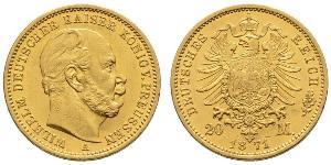 20 Mark Kingdom of Prussia (1701-1918) Gold Wilhelm I, German Emperor (1797-1888)