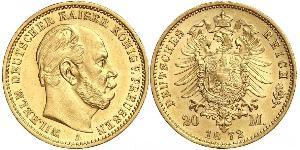 20 Mark Kingdom of Prussia (1701-1918) Gold Wilhelm I, German Emperor (1797-1888)