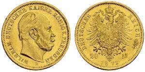 20 Mark Kingdom of Prussia (1701-1918) Gold Wilhelm I, German Emperor (1797-1888)