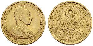 20 Mark Kingdom of Prussia (1701-1918) Gold Wilhelm II, German Emperor (1859-1941)