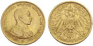 20 Mark Kingdom of Prussia (1701-1918) Gold Wilhelm II, German Emperor (1859-1941)