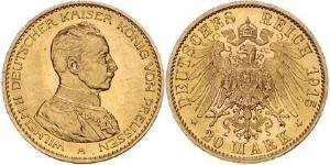 20 Mark Kingdom of Prussia (1701-1918) Gold Wilhelm II, German Emperor (1859-1941)