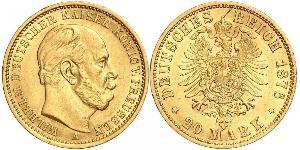 20 Mark Kingdom of Prussia (1701-1918) Gold Wilhelm I, German Emperor (1797-1888)