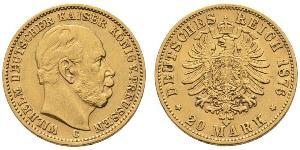 20 Mark Kingdom of Prussia (1701-1918) Gold Wilhelm I, German Emperor (1797-1888)