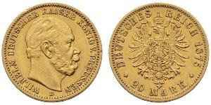 20 Mark Kingdom of Prussia (1701-1918) Gold Wilhelm I, German Emperor (1797-1888)