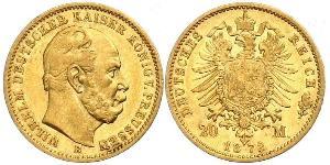 20 Mark Kingdom of Prussia (1701-1918) Gold Wilhelm I, German Emperor (1797-1888)