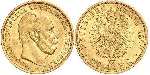 20 Mark Kingdom of Prussia (1701-1918) Gold Wilhelm I, German Emperor (1797-1888)