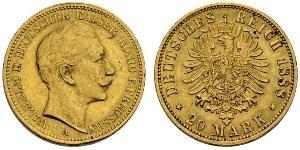 20 Mark Kingdom of Prussia (1701-1918) Gold Wilhelm II, German Emperor (1859-1941)