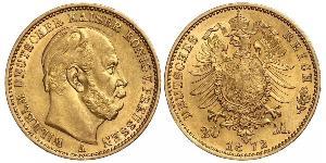 20 Mark Kingdom of Prussia (1701-1918) Gold Wilhelm I, German Emperor (1797-1888)