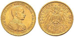 20 Mark Kingdom of Prussia (1701-1918) Gold Wilhelm II, German Emperor (1859-1941)