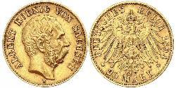 20 Mark Kingdom of Saxony (1806 - 1918) Gold 