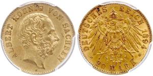 20 Mark Kingdom of Saxony (1806 - 1918) Gold 