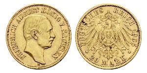 20 Mark Kingdom of Saxony (1806 - 1918) Gold Frederick Augustus III of Saxony (1865-1932)