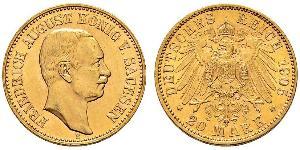 20 Mark Kingdom of Saxony (1806 - 1918) Gold Frederick Augustus III of Saxony (1865-1932)