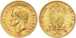 20 Mark Kingdom of Saxony (1806 - 1918) Gold 