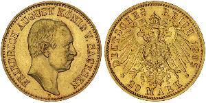 20 Mark Kingdom of Saxony (1806 - 1918) Gold Frederick Augustus III of Saxony (1865-1932)