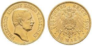 20 Mark Kingdom of Saxony (1806 - 1918) Gold Frederick Augustus III of Saxony (1865-1932)