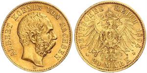 20 Mark Kingdom of Saxony (1806 - 1918) Gold 