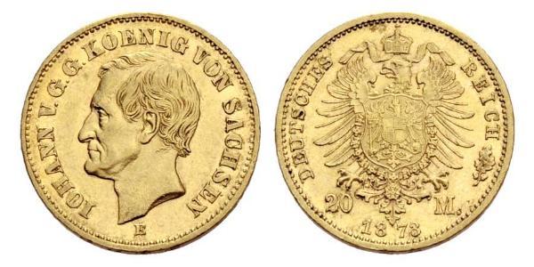 20 Mark Kingdom of Saxony (1806 - 1918) Gold 