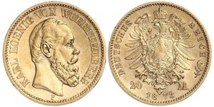 20 Mark Kingdom of Württemberg (1806-1918) Gold 