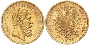 20 Mark Kingdom of Württemberg (1806-1918) Gold 