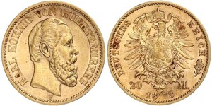 20 Mark Kingdom of Württemberg (1806-1918) Gold 