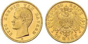 20 Mark Königreich Bayern (1806 - 1918) Gold Otto (Bayern)(1848 – 1916)