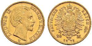 20 Mark Königreich Bayern (1806 - 1918) Gold Ludwig I. (Bayern)(1786 – 1868)