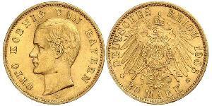 20 Mark Königreich Bayern (1806 - 1918) Gold Otto (Bayern)(1848 – 1916)