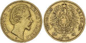 20 Mark Königreich Bayern (1806 - 1918) Gold Ludwig I. (Bayern)(1786 – 1868)