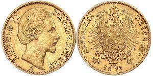 20 Mark Königreich Bayern (1806 - 1918) Gold Ludwig I. (Bayern)(1786 – 1868)