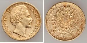 20 Mark Königreich Bayern (1806 - 1918) Gold Ludwig I. (Bayern)(1786 – 1868)