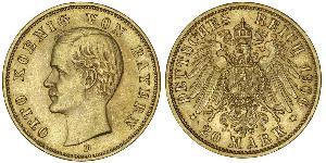 20 Mark Königreich Bayern (1806 - 1918) Gold Otto (Bayern)(1848 – 1916)