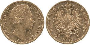 20 Mark Königreich Bayern (1806 - 1918) Gold Ludwig I. (Bayern)(1786 – 1868)