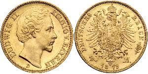 20 Mark Königreich Bayern (1806 - 1918) Gold Ludwig I. (Bayern)(1786 – 1868)