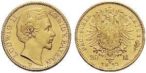 20 Mark Königreich Bayern (1806 - 1918) Gold Ludwig I. (Bayern)(1786 – 1868)