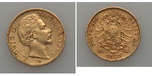 20 Mark Königreich Bayern (1806 - 1918) Gold Ludwig I. (Bayern)(1786 – 1868)