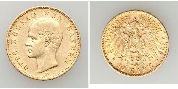 20 Mark Königreich Bayern (1806 - 1918) Gold Otto (Bayern)(1848 – 1916)