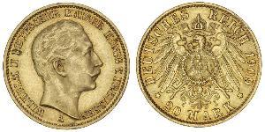 20 Mark Königreich Preußen (1701-1918) Gold Wilhelm II, German Emperor (1859-1941)