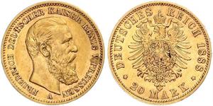 20 Mark Königreich Preußen (1701-1918) Gold Friedrich III. (Deutsches Reich) (1831-1888)