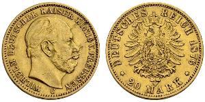 20 Mark Königreich Preußen (1701-1918) Gold Wilhelm I, German Emperor (1797-1888)