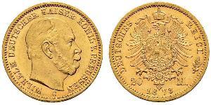 20 Mark Königreich Preußen (1701-1918) Gold Wilhelm I, German Emperor (1797-1888)