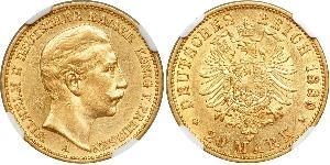 20 Mark Königreich Preußen (1701-1918) Gold Wilhelm II, German Emperor (1859-1941)