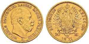 20 Mark Königreich Preußen (1701-1918) Gold Wilhelm I, German Emperor (1797-1888)